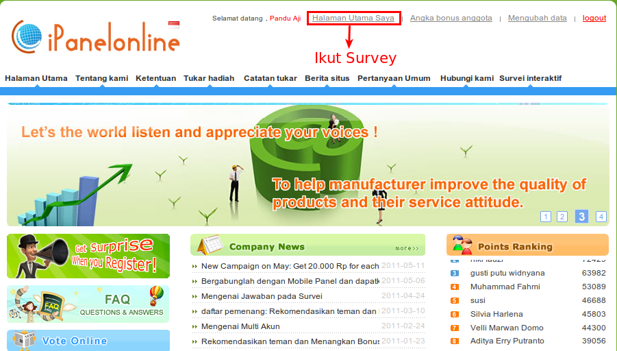 Ipanel Online ~ Ikut Survey Dapat Dollar 1