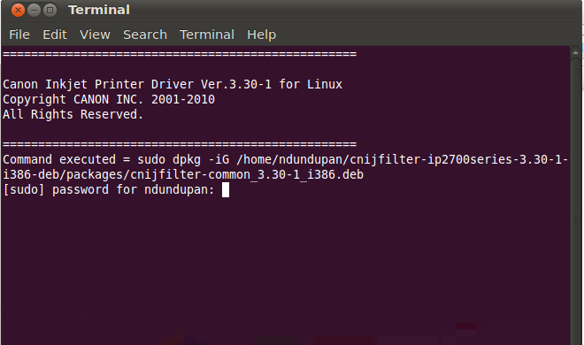 Install Driver Printer Canon iP2770 di Ubuntu 11.04 1