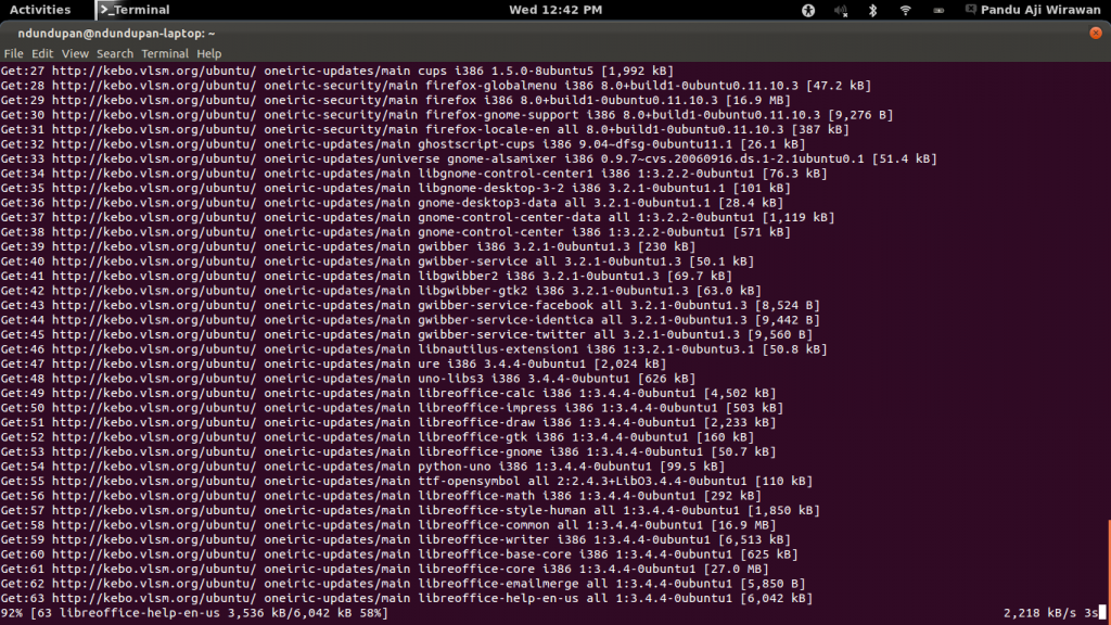 Update Ubuntu 2Mb/s di Kampus 2