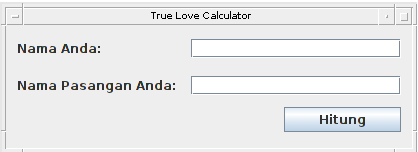 Aplikasi True Love Calculator dengan Java 1