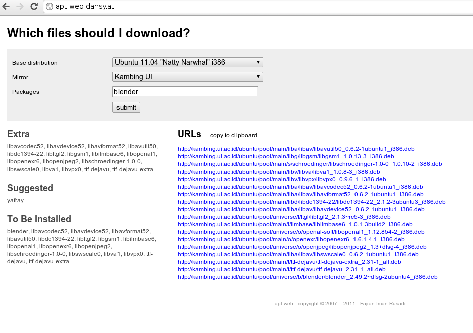 dependensi list