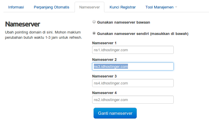 Mengarahkan Nameserver Domain untuk Membuat Email dengan Custom Domain Blogger dan Google Apps 1