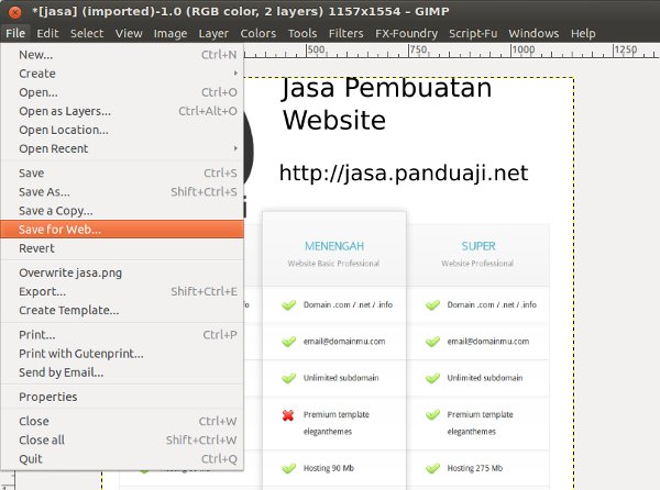 gimp-save-for-web