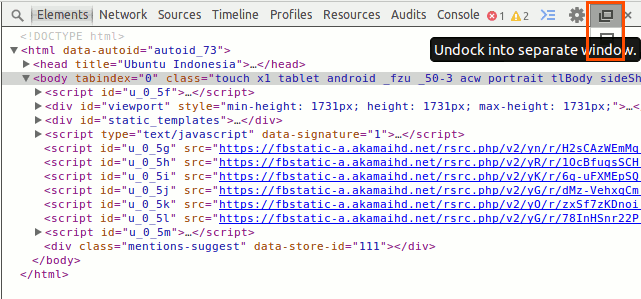 Dock inspect element