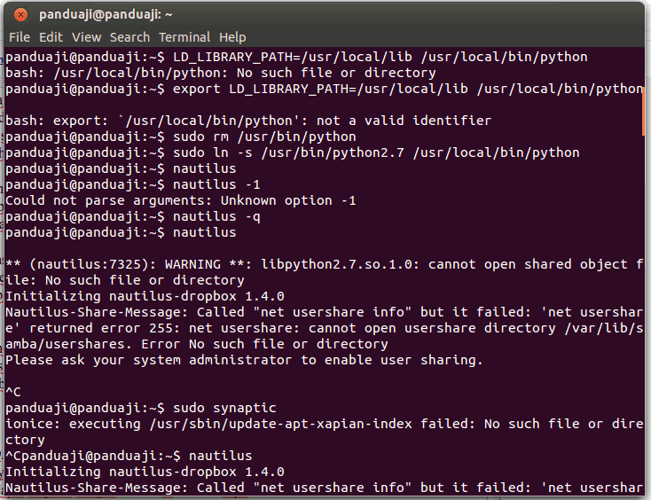 Libpython27 error