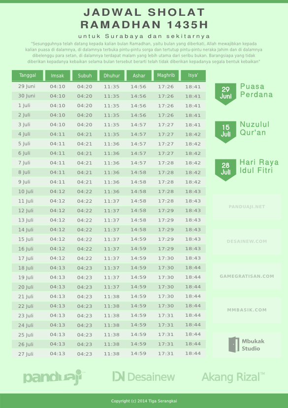 Download Jadwal Sholat di Bulan Ramadhan - panduaji.net