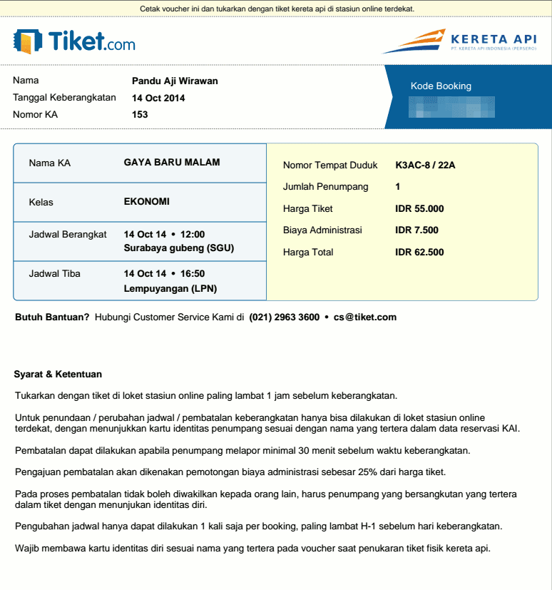 Booking Tiket Kereta Api Online Panduaji Net