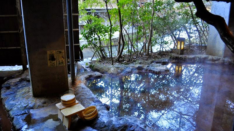 Hot spring bath at Kurokawa Onsen, Kyushu