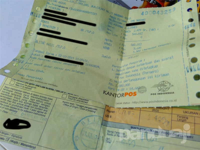 Kirim Paket ke Korea Selatan via Pos Indonesia / EMS 1