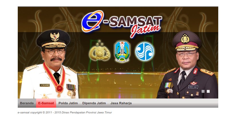 Halaman depan E-Samsat