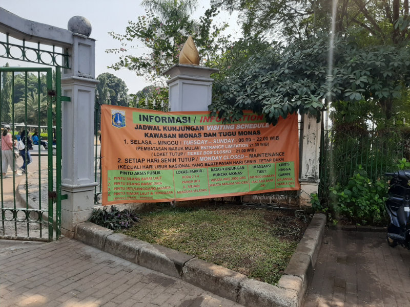 Jalan-Jalan ke Monas, Jakarta 2 Jadwal Kunjungan, Pintu Masuk dan Tiket ke Monas